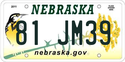 NE license plate 81JM39