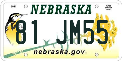 NE license plate 81JM55