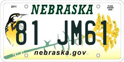 NE license plate 81JM61