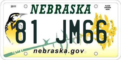NE license plate 81JM66