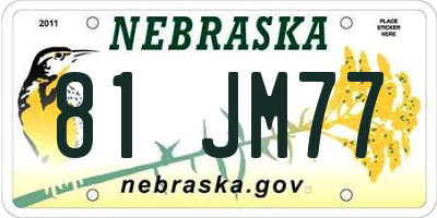 NE license plate 81JM77