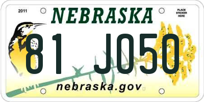 NE license plate 81JO50