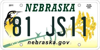 NE license plate 81JS11