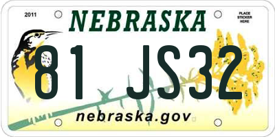 NE license plate 81JS32