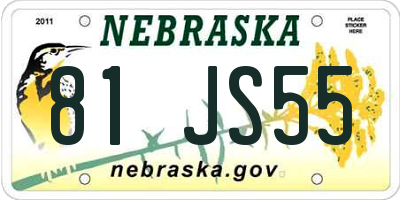 NE license plate 81JS55