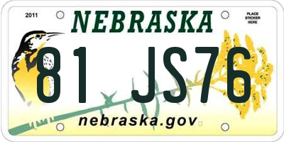 NE license plate 81JS76