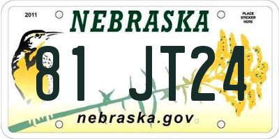 NE license plate 81JT24