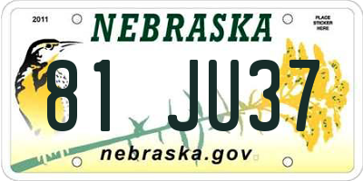 NE license plate 81JU37