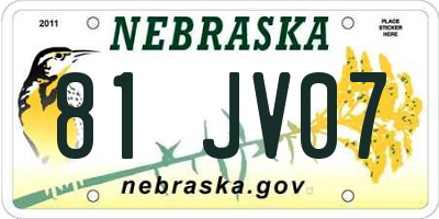 NE license plate 81JV07