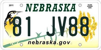 NE license plate 81JV88