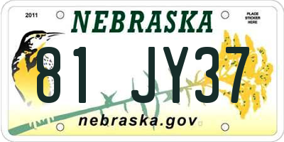 NE license plate 81JY37