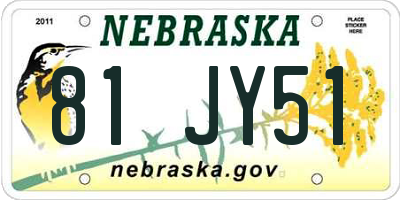NE license plate 81JY51