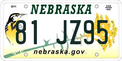 NE license plate 81JZ95