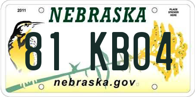NE license plate 81KB04