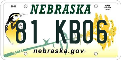 NE license plate 81KB06