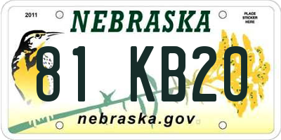 NE license plate 81KB20