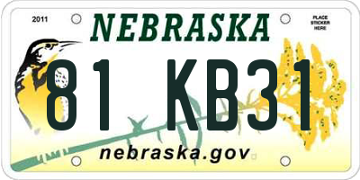 NE license plate 81KB31