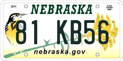 NE license plate 81KB56