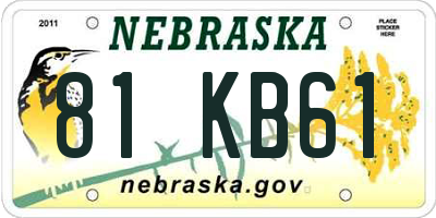 NE license plate 81KB61
