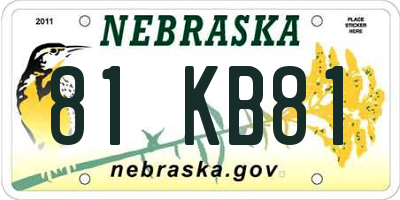 NE license plate 81KB81