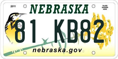 NE license plate 81KB82