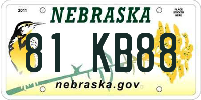 NE license plate 81KB88