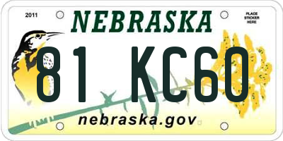 NE license plate 81KC60