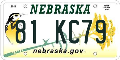 NE license plate 81KC79
