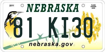 NE license plate 81KI30