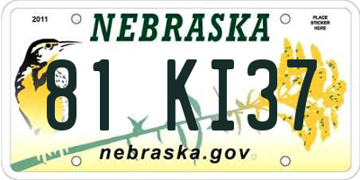 NE license plate 81KI37