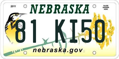 NE license plate 81KI50
