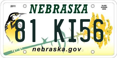 NE license plate 81KI56