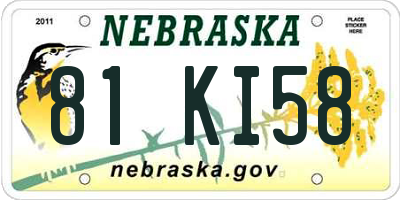 NE license plate 81KI58