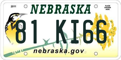 NE license plate 81KI66