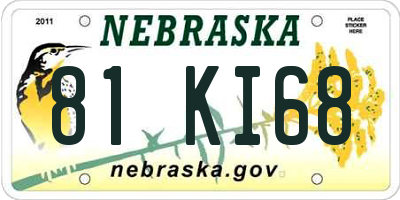 NE license plate 81KI68