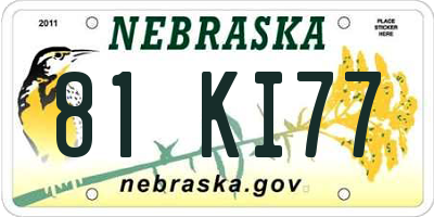 NE license plate 81KI77