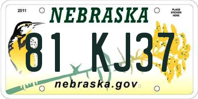 NE license plate 81KJ37