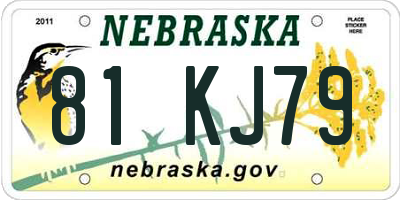 NE license plate 81KJ79