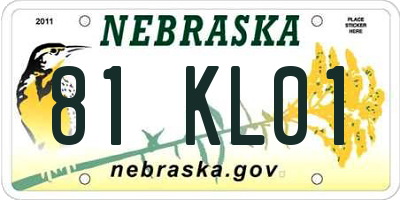 NE license plate 81KL01
