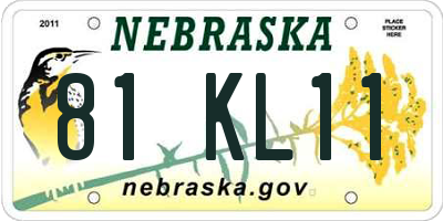 NE license plate 81KL11