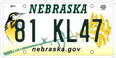 NE license plate 81KL47