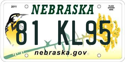 NE license plate 81KL95