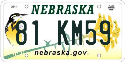 NE license plate 81KM59