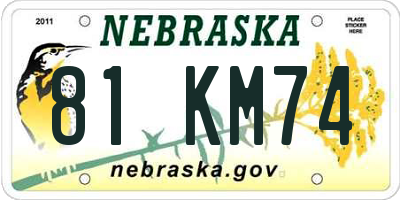 NE license plate 81KM74