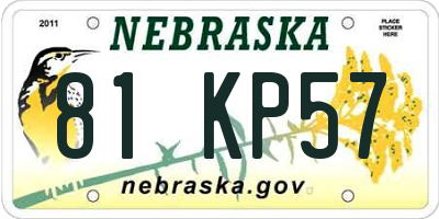 NE license plate 81KP57