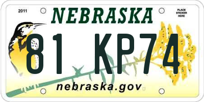 NE license plate 81KP74