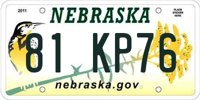 NE license plate 81KP76