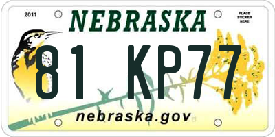 NE license plate 81KP77
