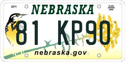 NE license plate 81KP90