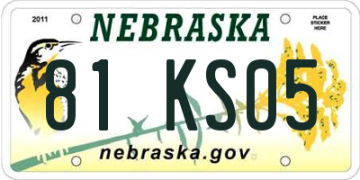 NE license plate 81KS05